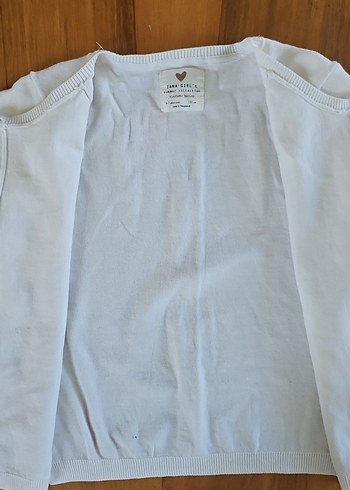 Zara Kız Çocuk Düğmeli kirik beyaz triko Hırka - Görsel 2
