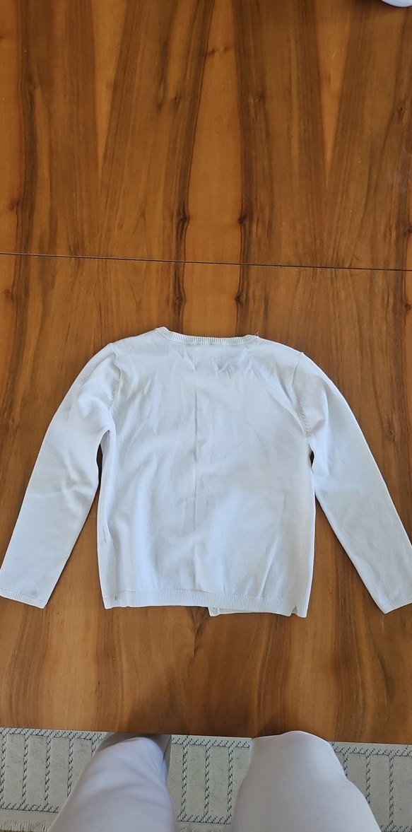Zara Kız Çocuk Düğmeli kirik beyaz triko Hırka - Görsel 3