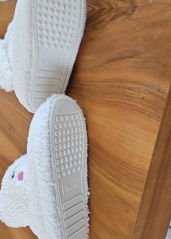 Beyaz Nakışlı Kız Çocuk Sıcak Ev Terliği - Görsel 3