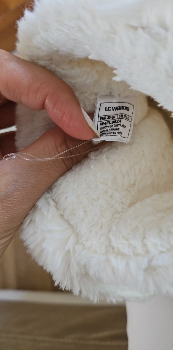 Beyaz Nakışlı Kız Çocuk Sıcak Ev Terliği - Görsel 5