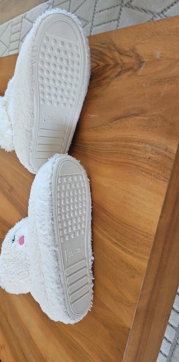 Beyaz Nakışlı Kız Çocuk Sıcak Ev Terliği - Görsel 3