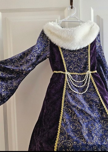 Uzun Mor Gotik Desenli Kiz cocuk Anna kostümü - Görsel 2