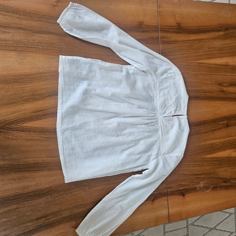 Massimo Dutti marka 7-8 yas Nakışlı Bohem Kiz cocuk Pamuk Bluz - Görsel 4