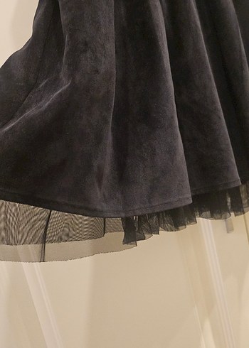 Kız Çocuk Siyah kadife jile Elbise - Görsel 2