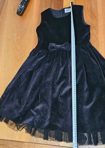 Kız Çocuk Siyah kadife jile Elbise - Görsel 7