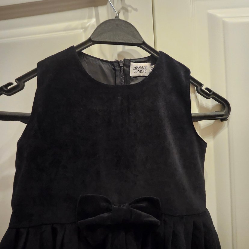 Kız Çocuk Siyah kadife jile Elbise - Görsel 3