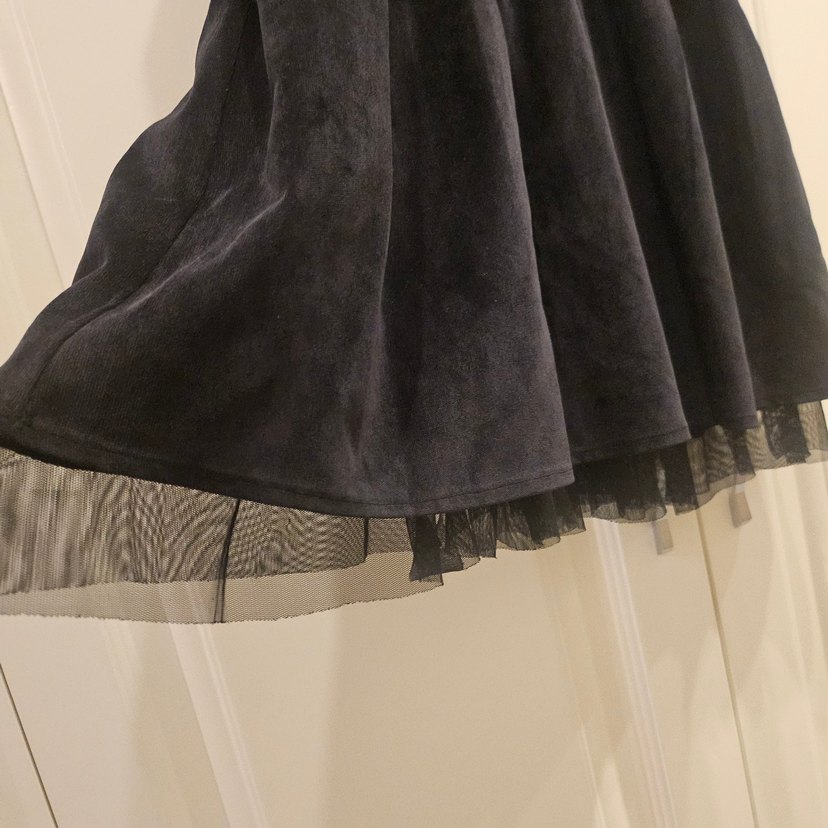 Kız Çocuk Siyah kadife jile Elbise - Görsel 2