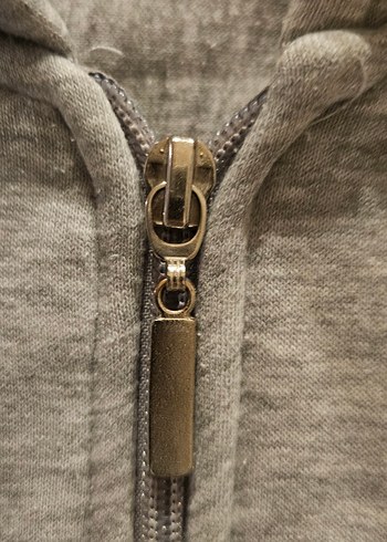 Erkek Çocuk Gri Fermuarlı Sweatshirt - Görsel 4