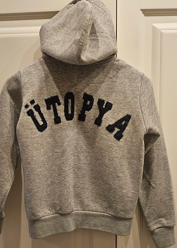 Erkek Çocuk Gri Fermuarlı Sweatshirt - Görsel 3