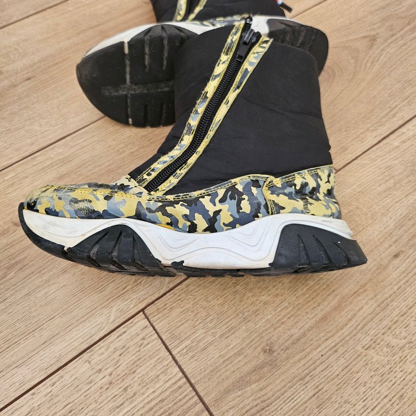 Renkli Kamuflaj Desenli Kadın Dolgu Topuklu Bot - Görsel 3