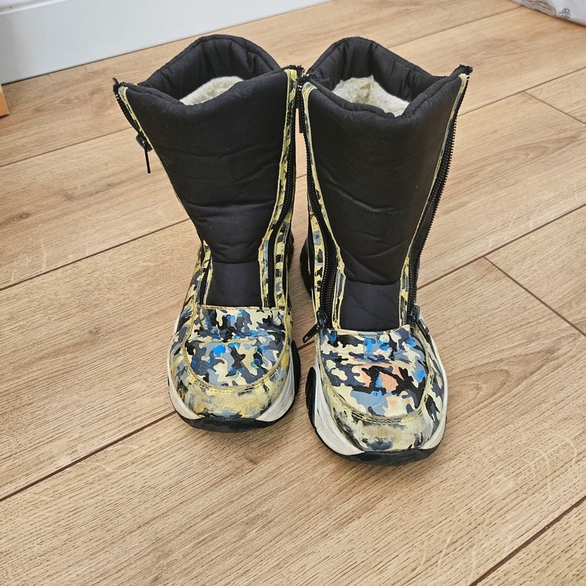 Renkli Kamuflaj Desenli Kadın Dolgu Topuklu Bot - Görsel 2