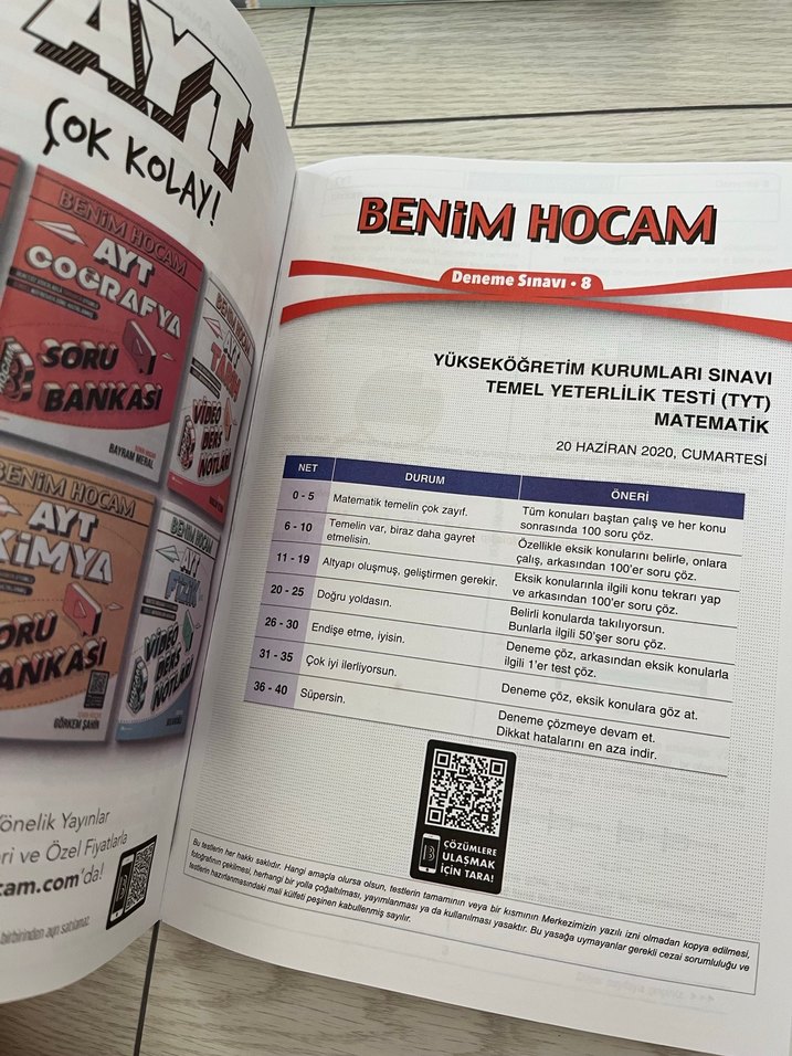 Benim Hocam TYT Matematik 10 Deneme Sınavı - Görsel 4