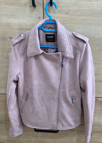 DeFacto Pembe Süet Fermuarlı Ceket