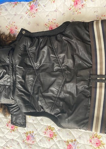 36 Beden siyah Renk Kürk Detaylı Deri Kadın Yelek