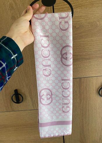 Kadın Pembe Saten Gucci Fular