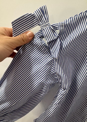 Mavi Gri Çizgili Uzun Kollu Çocuk Gömlek - Görsel 5