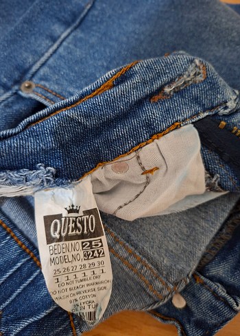 26 Beden Kadın Mavi Elastik Denim Pantolon