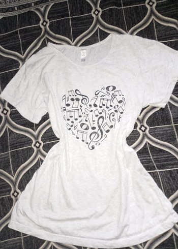 Gri Baskılı Hamile Tişörtü, Kısa Kollu, Salaş - Görsel 3