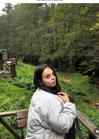 Beyaz/krem pull and bear şişme mont - Görsel 2