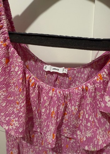 Pembe Uzun Volanlı Bohem Elbise - Görsel 3