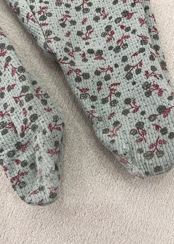 3 Ay Beden bordo Renk Bordo Triko Hırkalı Gri Desenli Bebek Kız Takımı