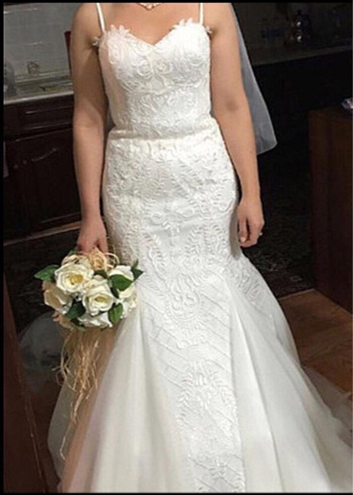 Krem mila gelinlik 38 beden - Görsel 3