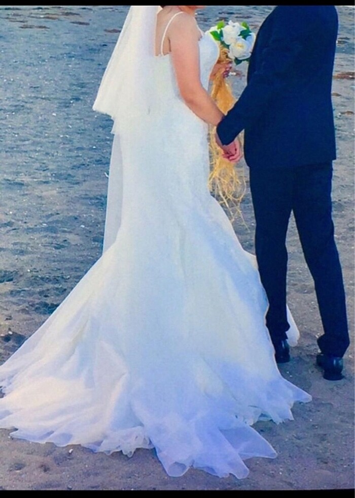 Krem mila gelinlik 38 beden - Görsel 4