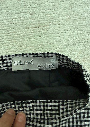 Kadın Siyah Ekose Pilili Midi Etek 38 beden adl marka - Görsel 3