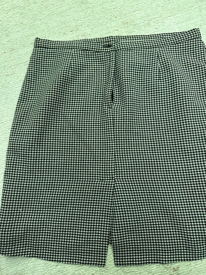 Kadın Siyah Ekose Pilili Midi Etek 38 beden adl marka - Görsel 2