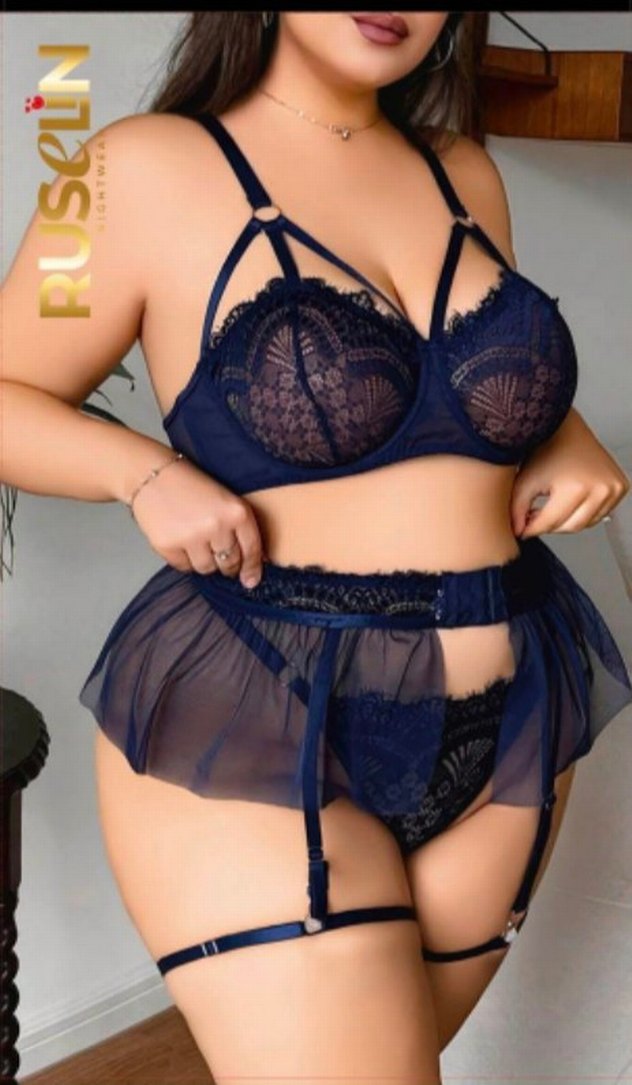 Büyük Beden Lacivert İşlemeli Dantelli Gecelik Takım - Görsel 2