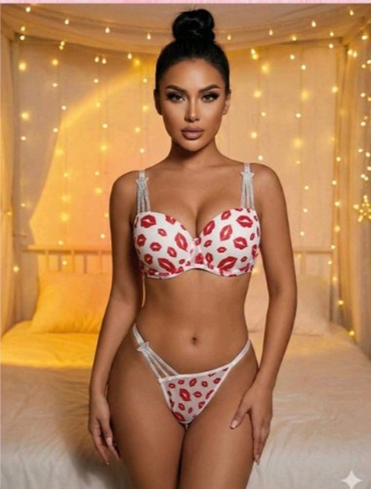 Taşlı Detaylı Sütyen Külot Takım - Görsel 2