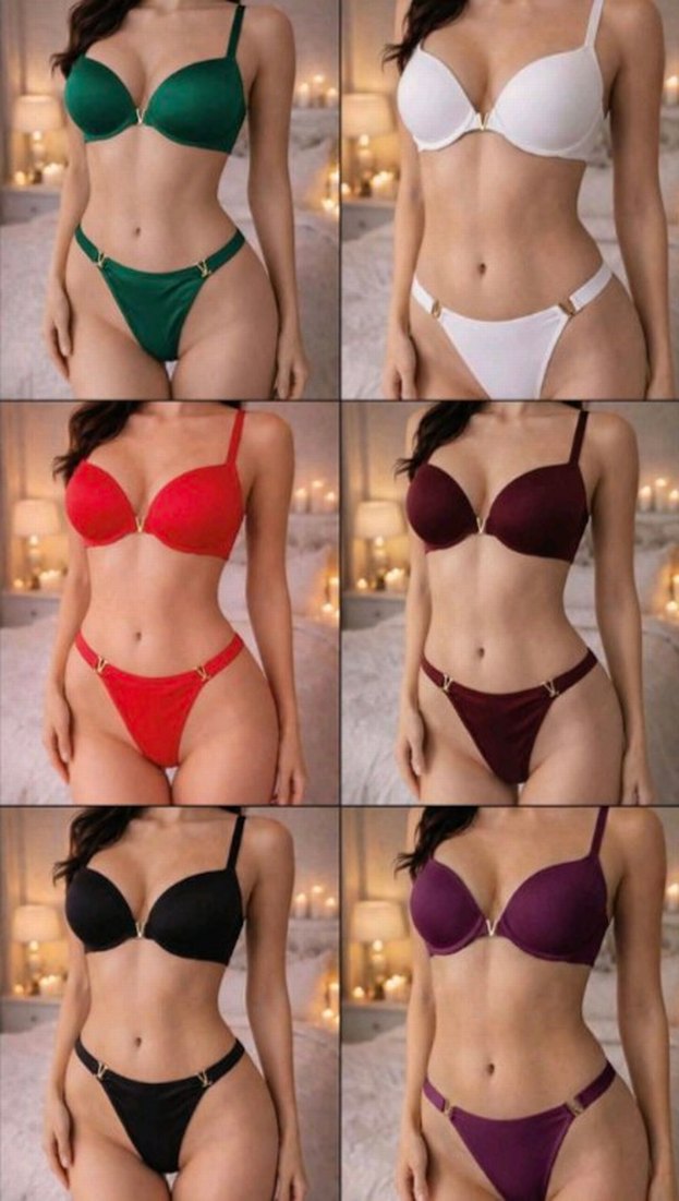 Parlak Kırmızı Modern Sütyen Takımı - Görsel 2