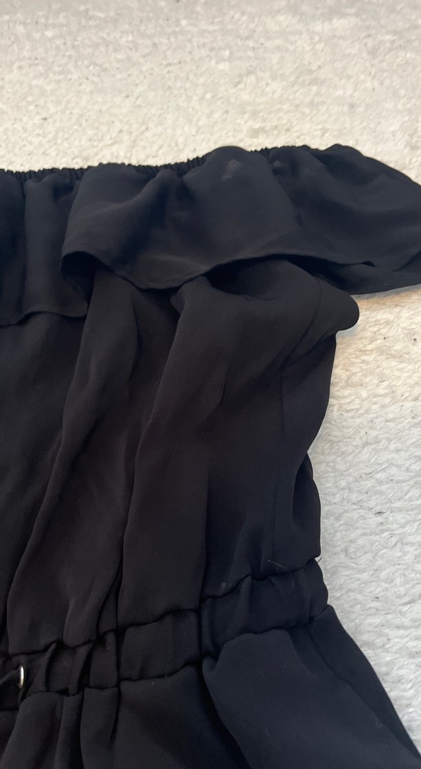 Kadın Siyah Mini Straplez Tulum - Görsel 2