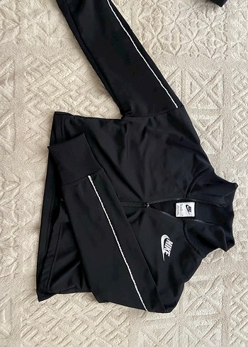 11-12 Yaş Beden siyah Renk Nike Siyah Fermuarlı Çocuk Eşofman Takımı