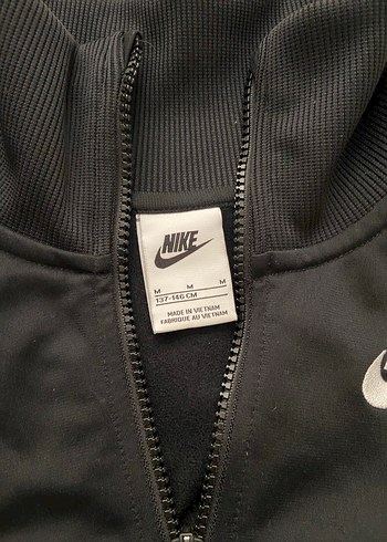 11-12 Yaş Beden Nike Siyah Fermuarlı Çocuk Eşofman Takımı