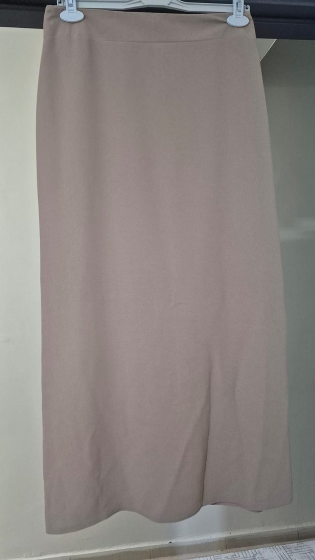 Taş Detaylı Bej Uzun Tunik Etek Takımı - Görsel 5