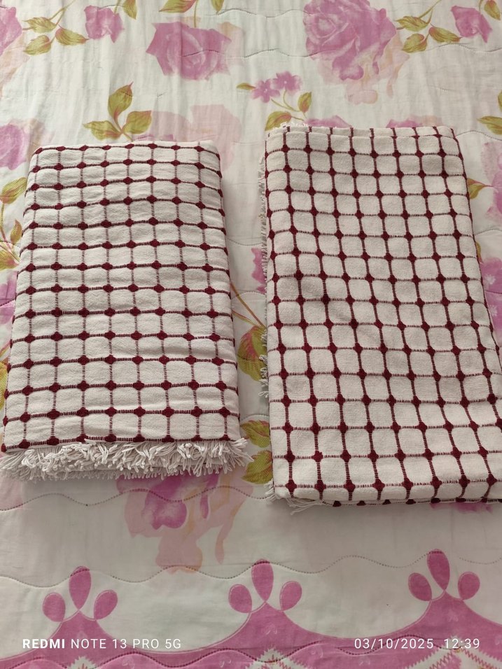 Bordo  Kareli Koltuk Örtüsü - Görsel 2