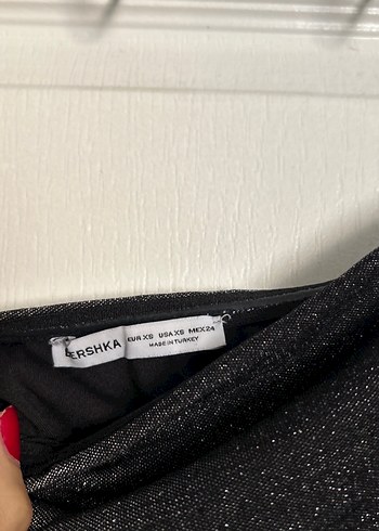 Bershka Siyah Drapeli Straplez Uzun Abiye Elbise