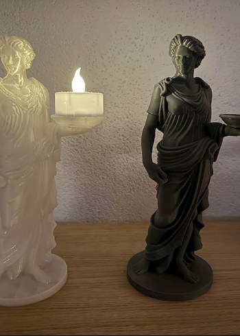 Yunan Figürlü Siyah Mumluk - Görsel 2