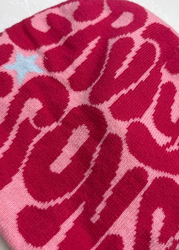 Renkli Pembe Örgü Kadın Bere - Görsel 4