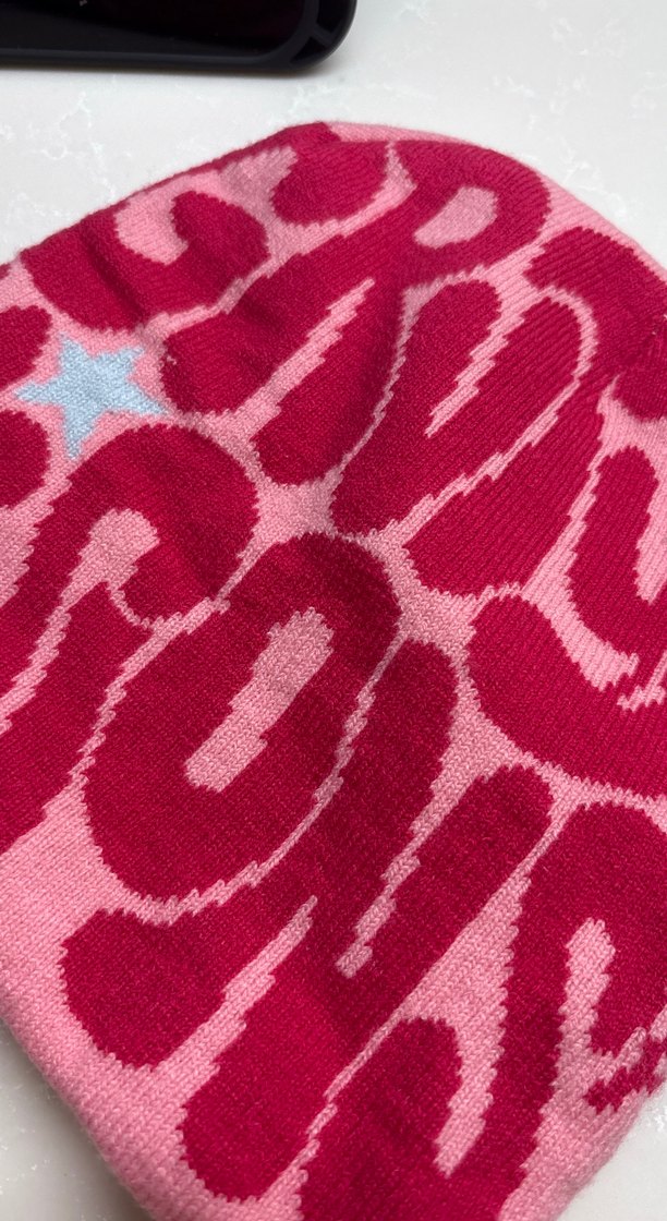 Renkli Pembe Örgü Kadın Bere - Görsel 4