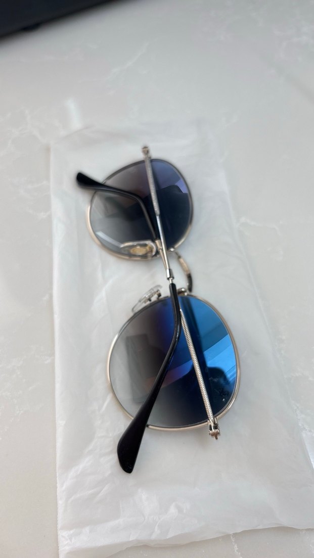 Mavi Parlak Kadın Gözlüğü, Kürk Detaylı - Görsel 2