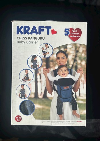  Beden Lacivert Kraft Bebek Taşıyıcı-Kanguru