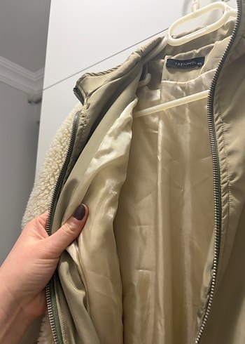 Kadın Bej Midi Peluş Ceket - Görsel 4