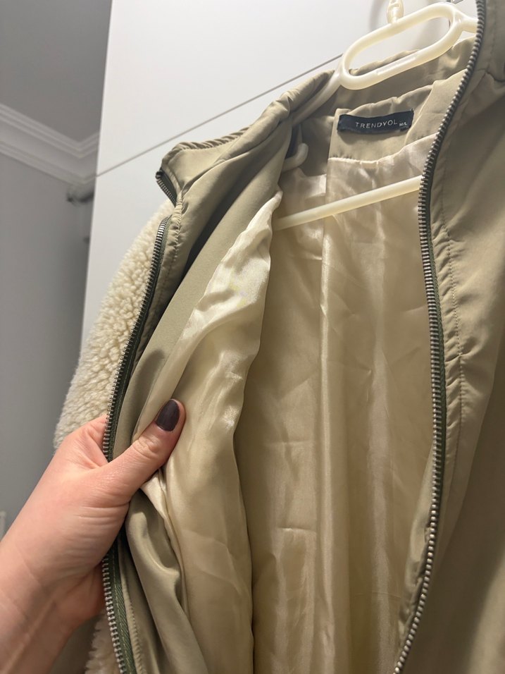 Kadın Bej Midi Peluş Ceket - Görsel 4