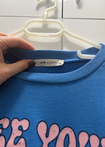 Mavi Baskılı Kadın Sweatshirt - Görsel 2