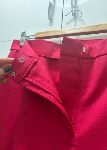 Pembe İspanyol Paça Kumaş Pantolon - Görsel 4