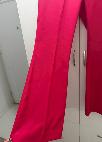 Pembe İspanyol Paça Kumaş Pantolon - Görsel 3