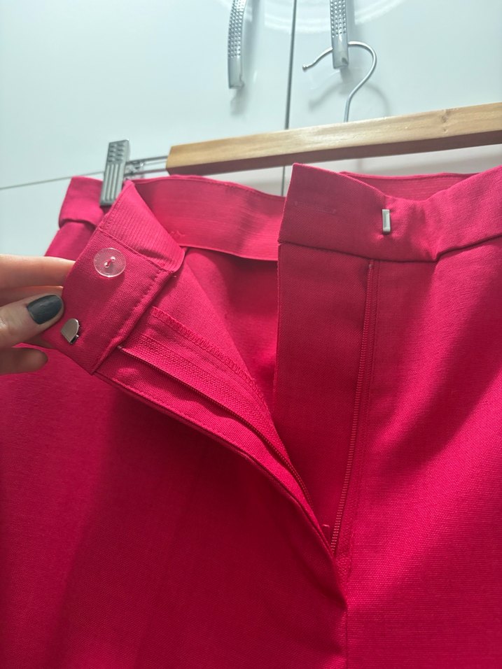 Pembe İspanyol Paça Kumaş Pantolon - Görsel 4