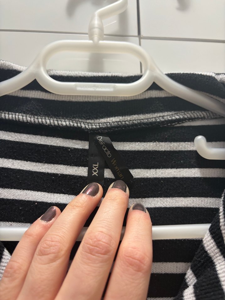 Çizgili Siyah Kadın Sweatshirt - Görsel 2